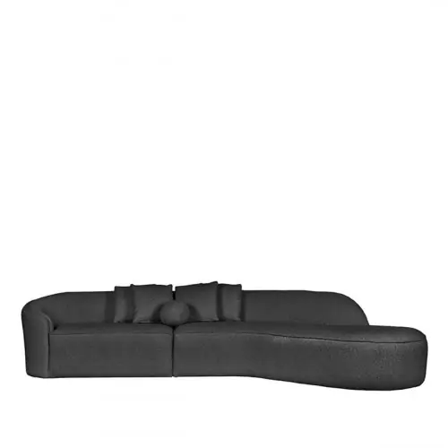 4-Sitzer Sofa "Flori" aus anthrazit Boucle + rechte Ecke Mega-Angebot