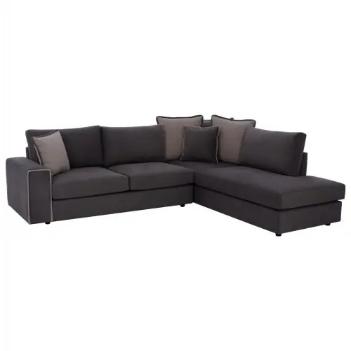 SOFA RECHTE ECKE "HOME" GRAUER STOFF 270x225x90cm Expressversand