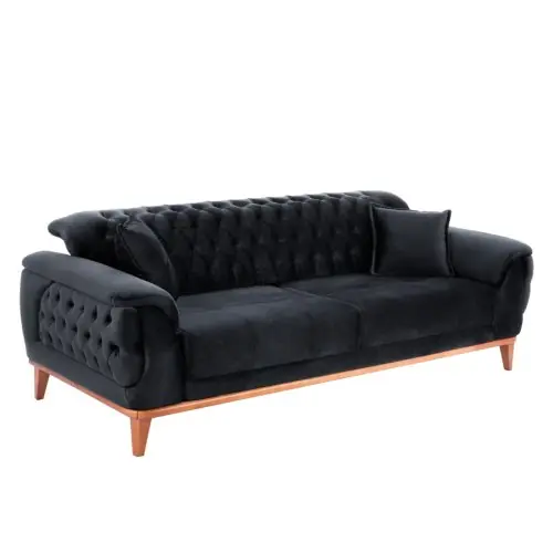 SCHLAFSOFA "BENNINGTON" 3-SITZER IN SCHWARZ 240x95x80 cm Preis Gesenkt