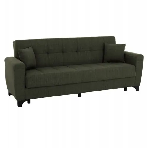 SCHLAFSOFA 3-SITZER HOHE RÜCKENLEHNE OLIVGRÜN 225x84x88 Rabatt
