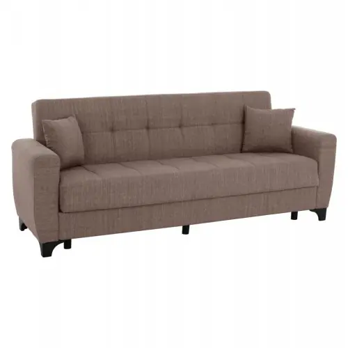 SCHLAFSOFA 3-SITZER HOHE RÜCKENLEHNE BEIGE 225x84x88 Heißes Angebot