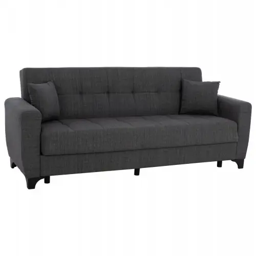 Billig SCHLAFSOFA 3-SITZER HOHE RÜCKENLEHNE GRAU 225x84x88