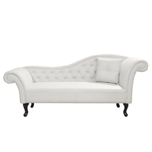 Angebot Sofa T. Chesterfield "Niovi" aus weißem PU mit rechtem Arm 190x61x84cm