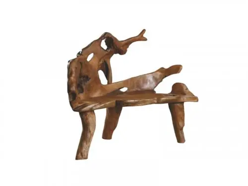 Sofa (Primitive Bank) handgefertigt aus massivem natürlichem Suarholz Highlight