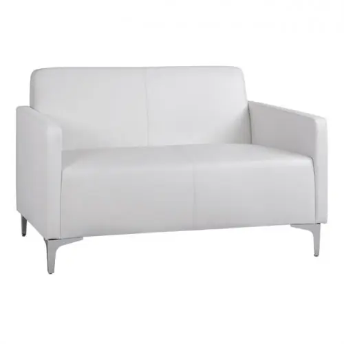 Sofa 2-Sitzer "Nellie" aus weißem PU 113x71x71cm Preis Gesenkt