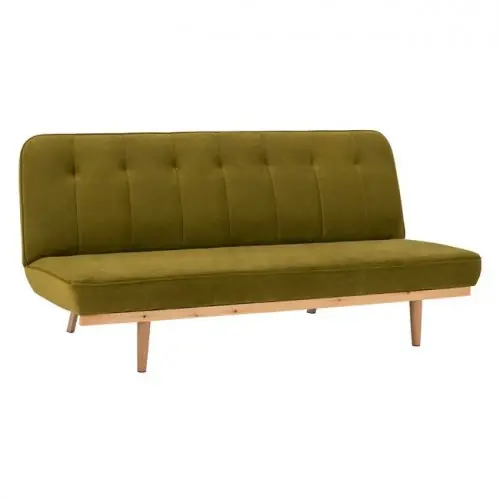 Sofa-Bett 3 Sitzer aus Olive Samt 193x85x88cm Neu