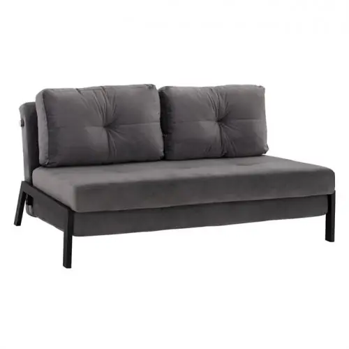 Sofa-Bett aus grauem Samt 2 1/2 Sitzer 151x92x66cm Kracherpreis