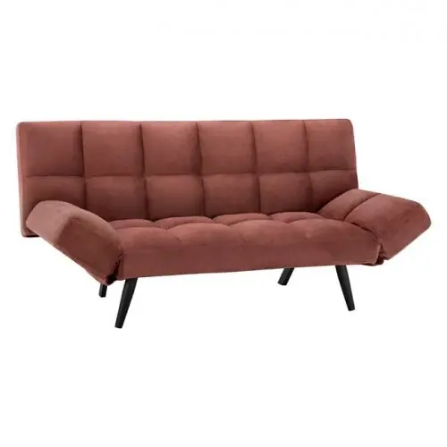 Sofa-Bett 3 Sitzer aus rosé Samt 182x80x88cm Jetzt Kaufen