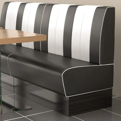 Preston Sitzbank American Style in Schwarz Weiß 120cm Preiswert