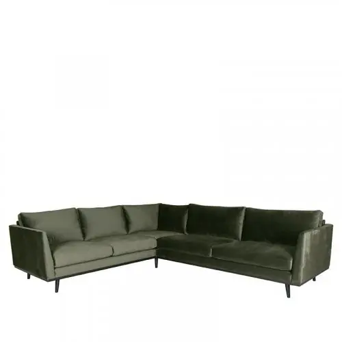 Sofa Siena 2-Sitzer + Ecke + 3-Sitzer Armee Samt Preis Gesenkt