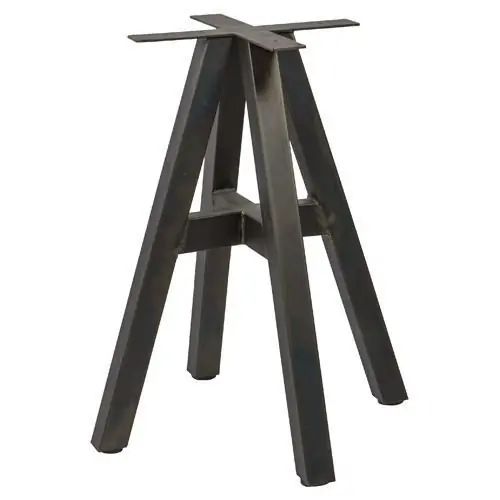 Tischuntergestell "Portland" aus Stahl 73cm Höhe in Schwarz Nur Heute