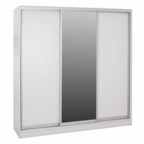 Angebot "ADLER" SCHIEBESCHRANK AUS MELAMIN WEIß MIT SPIEGEL WW2435.03 200X60X210