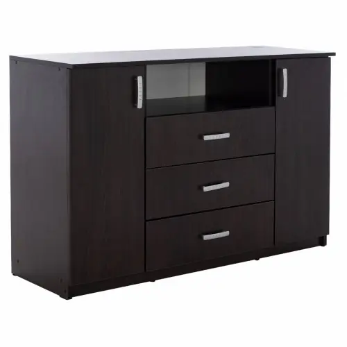 BUFFET MIT 2 SCHRÄNKEN UND 3 SCHUBLADEN IN WENGE 120X45X85 cm Neue Ware