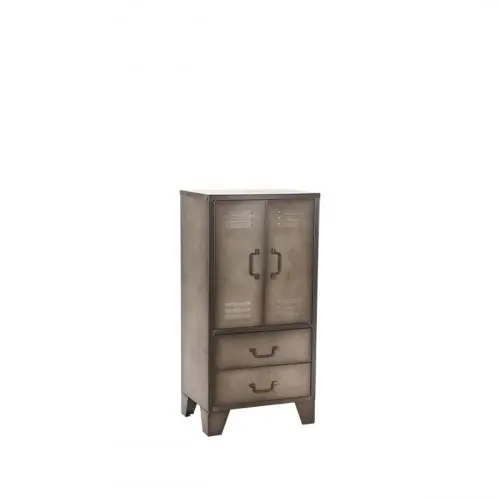 Niedriger Schrank FENCE 2-Türig 50x35x100 cm Vintage-Metall Jetzt Kaufen