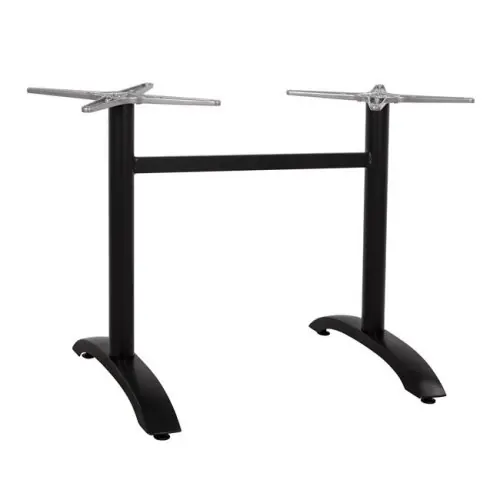 Mattschwarzes Tischuntergestell aus Metall mit zwei Säulen 78x60xH73 cm. Online Kaufen