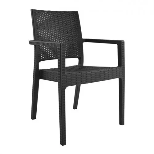 Stuhl aus Polypropylen mit Armenlehnen in Grau 57x55,5x89cm Top-Seller