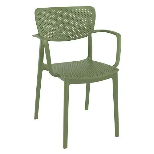 Outdoor Sessel "Loft" aus Polypropylen in olivgrün 53x82x45x54cm Top-Angebot