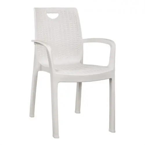 Solange Der Vorrat Reicht SESSEL AUS RATTAN POLYPROPYLEN IN WEISSER FARBE 58.5X53X88Y cm