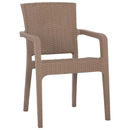 Versand Am Gleichen Tag Sessel aus Polypropylen in Cappuccino, 57,5 x 59,5 x 86 cm.