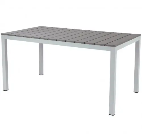 Beliebt Lissabon Aluminium Tisch 140x80 mit Kunststoff Tech Wood in grau
