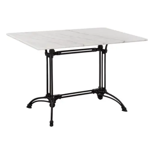 Nur Heute Komplett-Tisch aus Gusseisen mit Marmoroberfläche 110x70xH72,5 cm