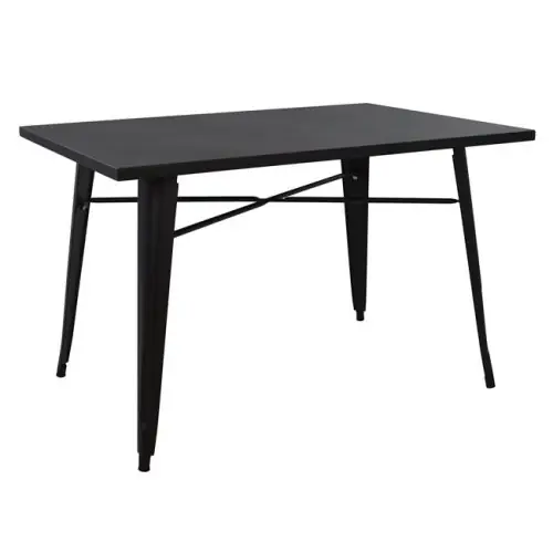 Rabatt Metalltisch in mattschwarzer Farbe 120x80x76cm