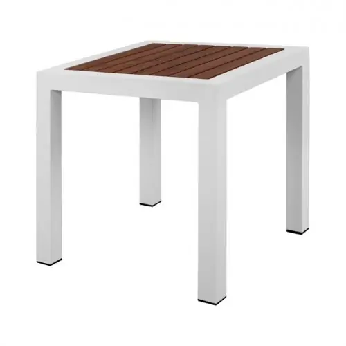 Aluminiumtisch in weißem Farbton mit POLYWOOD-Oberfläche Neue Kollektion