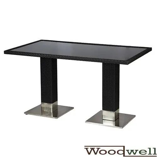 Rattan-Terrassentisch in Moccafarben 140x80x75cm Markenprodukt