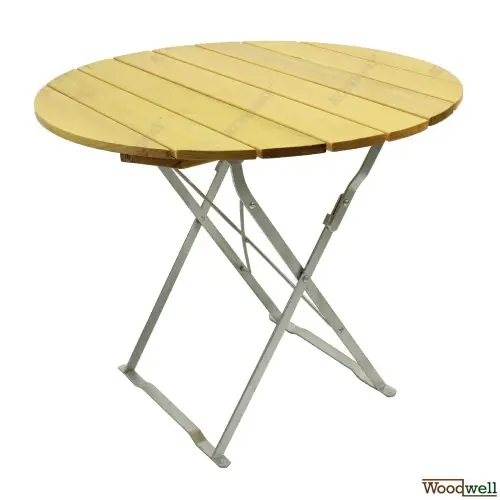 Klappbarer Biergarten-Tisch 90 cm rund Robinie in 4 Farbtönen Sichere Zahlung