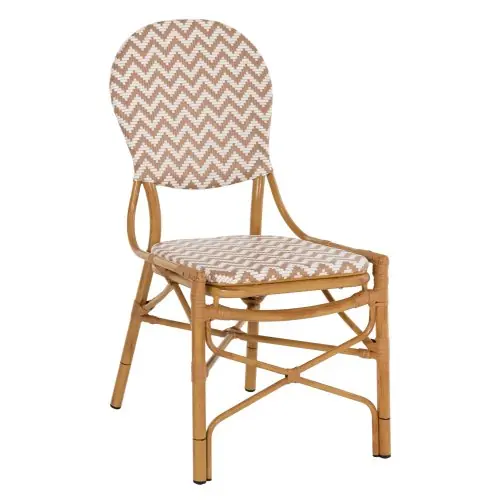 Meistverkauft STUHL ALUMINIUM MIT TEXTLINE BEIGE-WEIß 46x56x95 cm