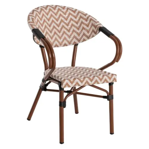 Heißes Angebot SESSEL BAMBUSOPTIK BRAUN-WEIß 56,5x56,5x82 cm