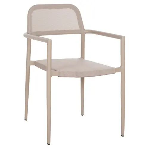 Super-Preis ALUMINIUMSESSEL CHAMPAGNER GESTELL & CHAMPAGNER TEXTILENE 53x51x80cm