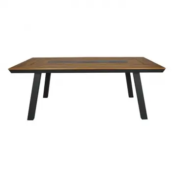 Top-Seller Garten Esstisch aus Aluminium grau und Holz