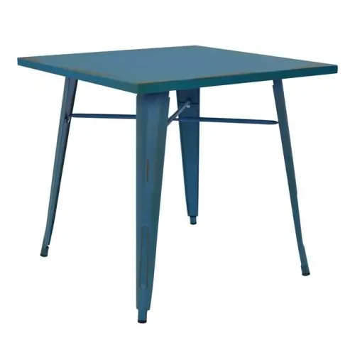 Metalltisch in der Farbe Blau Patina 80x80x76cm Finale Aktion