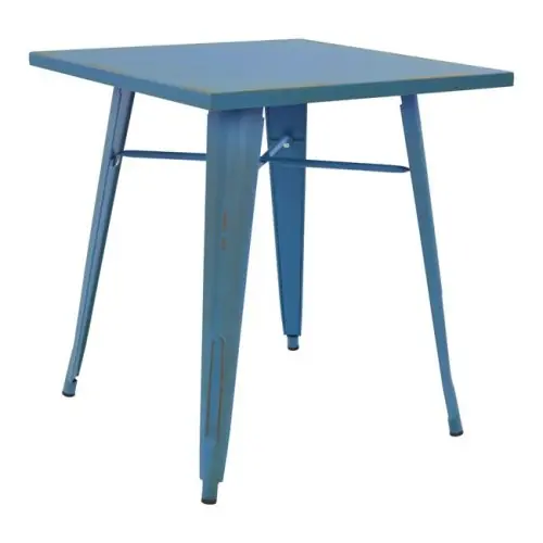 Metalltisch in der Farbe Blau Patina 70x70x76cm Nur Heute