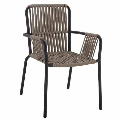 SESSEL AUS GRAU ALUMINIUM MIT BREITEN KAPSELSEILEN UND PE KORDELN Solange Der Vorrat Reicht