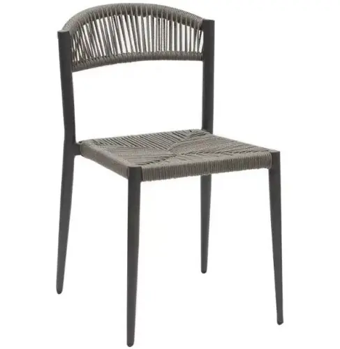 "Jonah" Stuhl in grau aus Aluminium im Geflecht Look Must-Have