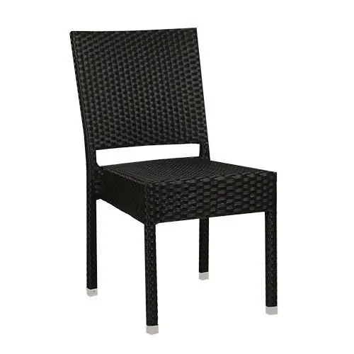Heißes Angebot Outdoor Stuhl "Mezza" aus Aluminium und Flechtwerk in schwarz stapelbar