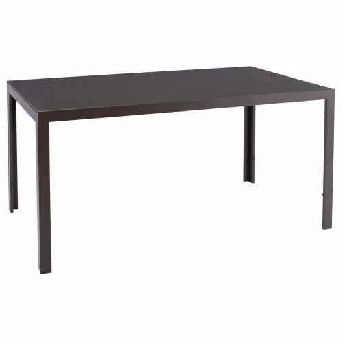 Metall rechteckiger Tisch in braun mit braunem Glas 150X90Χ75cm Super-Preis