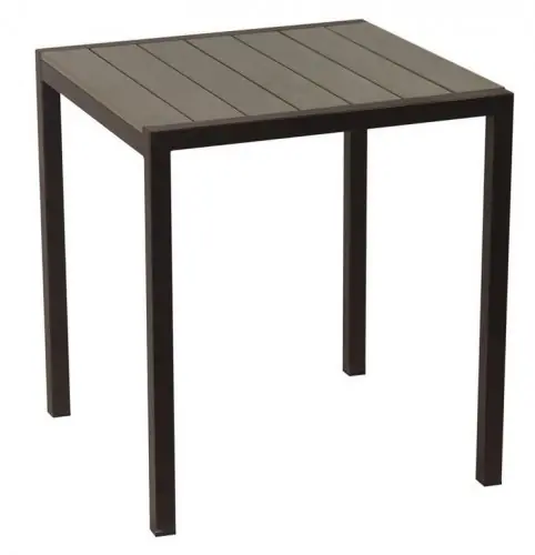 Beige Aluminium-Tisch mit Polywood 68x68x72cm Neu Im Sortiment