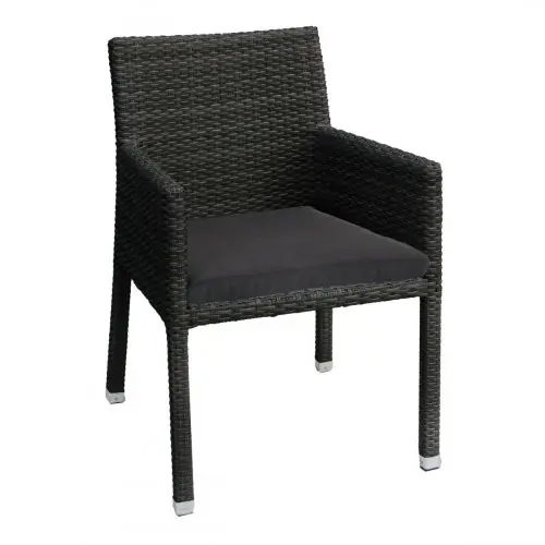 Begrenztes Angebot Aluminium Sessel "BARBADOS" Geflecht in schwarz