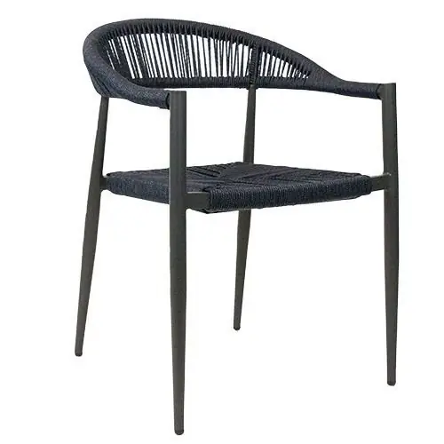 Outdoor Sessel "Jonah" aus Aluminium und Seilgeflecht in blau 56,6x79x69cm Preiswert