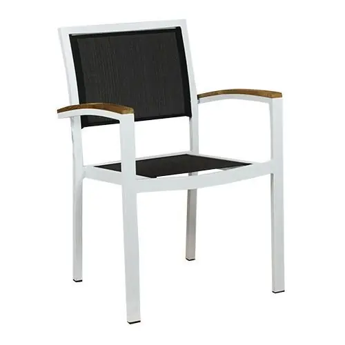Neuheit Outdoor Sessel "Cenon" aus Aluminium in weiß 53x85x43x57cm stapelbar