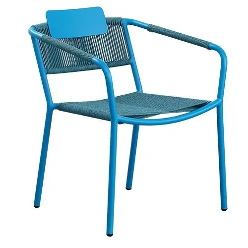 Outdoor Sessel "Kiwi" aus Aluminium und Seilgeflecht in blau 61x80x46x65cm cm stapelbar Must-Have