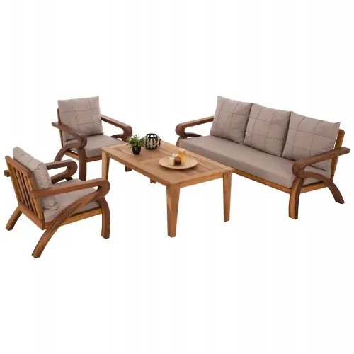 4TMX OUTDOOR LOUNGE SET AUS MASSIVEM IROKO NUSSBAUM Aktuell