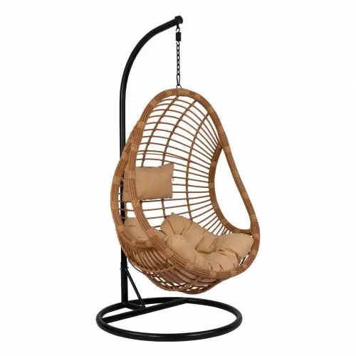 Online Kaufen Hängesessel Wicker-Rattan beige mit Kissen