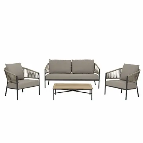 BODHI LOUNGESET 4-TEILIG IN ALUMINIUM ANTHRAZIT UND BEIGE Jetzt Bestellen