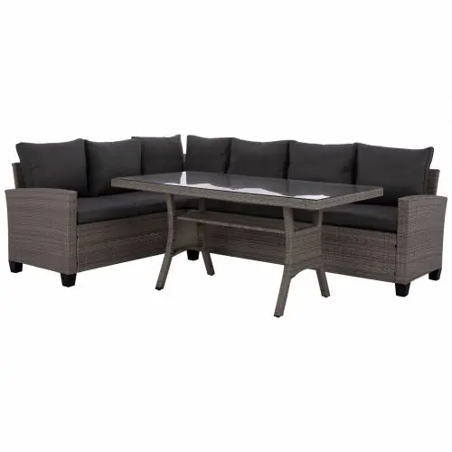 Garantierte Lieferung Outdoor Sofa in Grau Geflecht Wicker