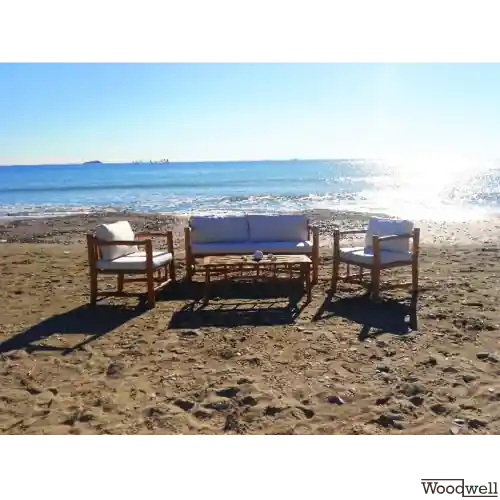 PRIMITIVE Lounge-Set aus indonesischem Teakholz Nur Für Kurze Zeit