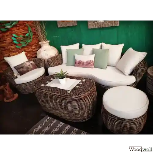 Lounge-Set ELPIDA aus Rattan Kooboo Grau Top-Seller